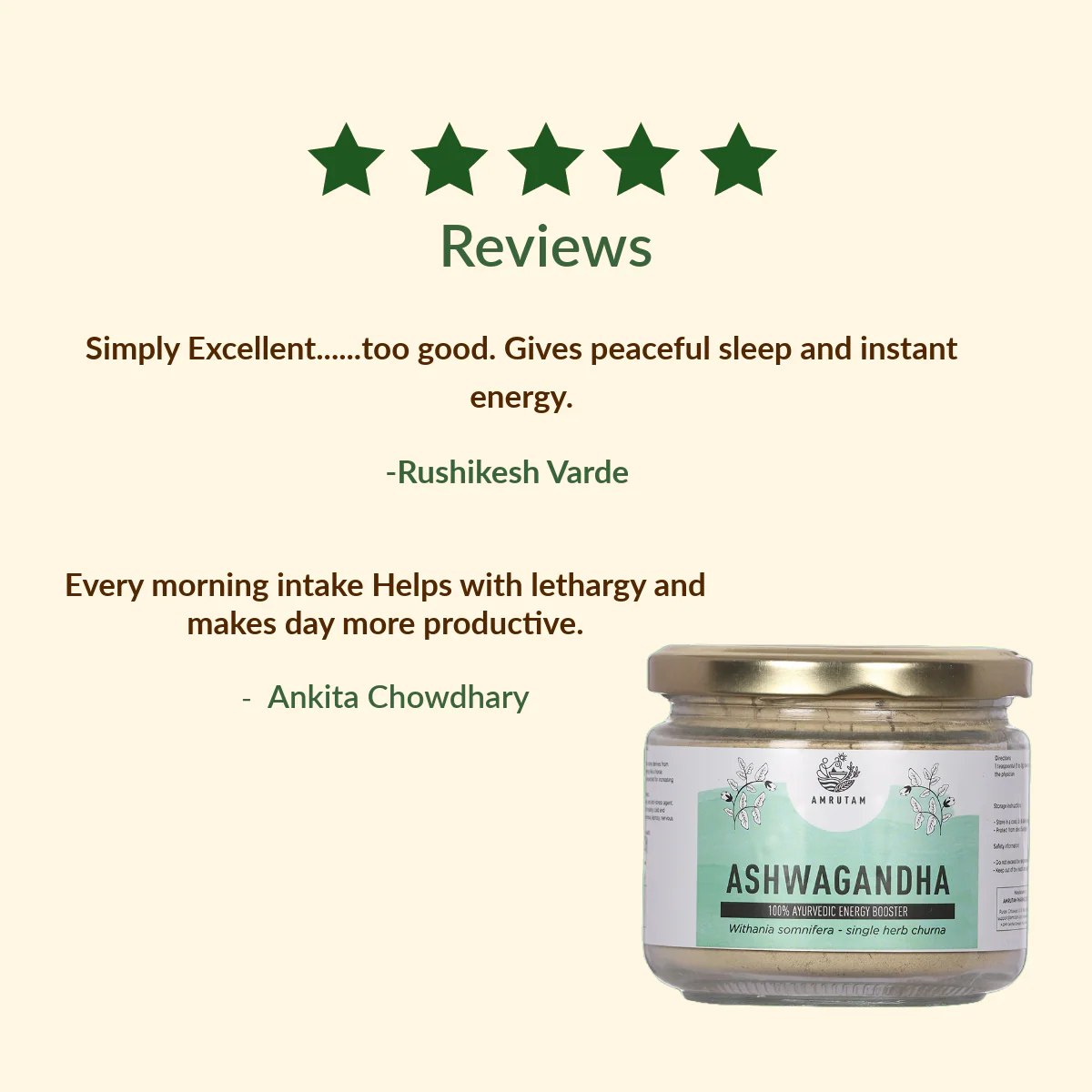 Amrutam Ashwagandha Churna | Ayurvedic Energy Booster - Image 7