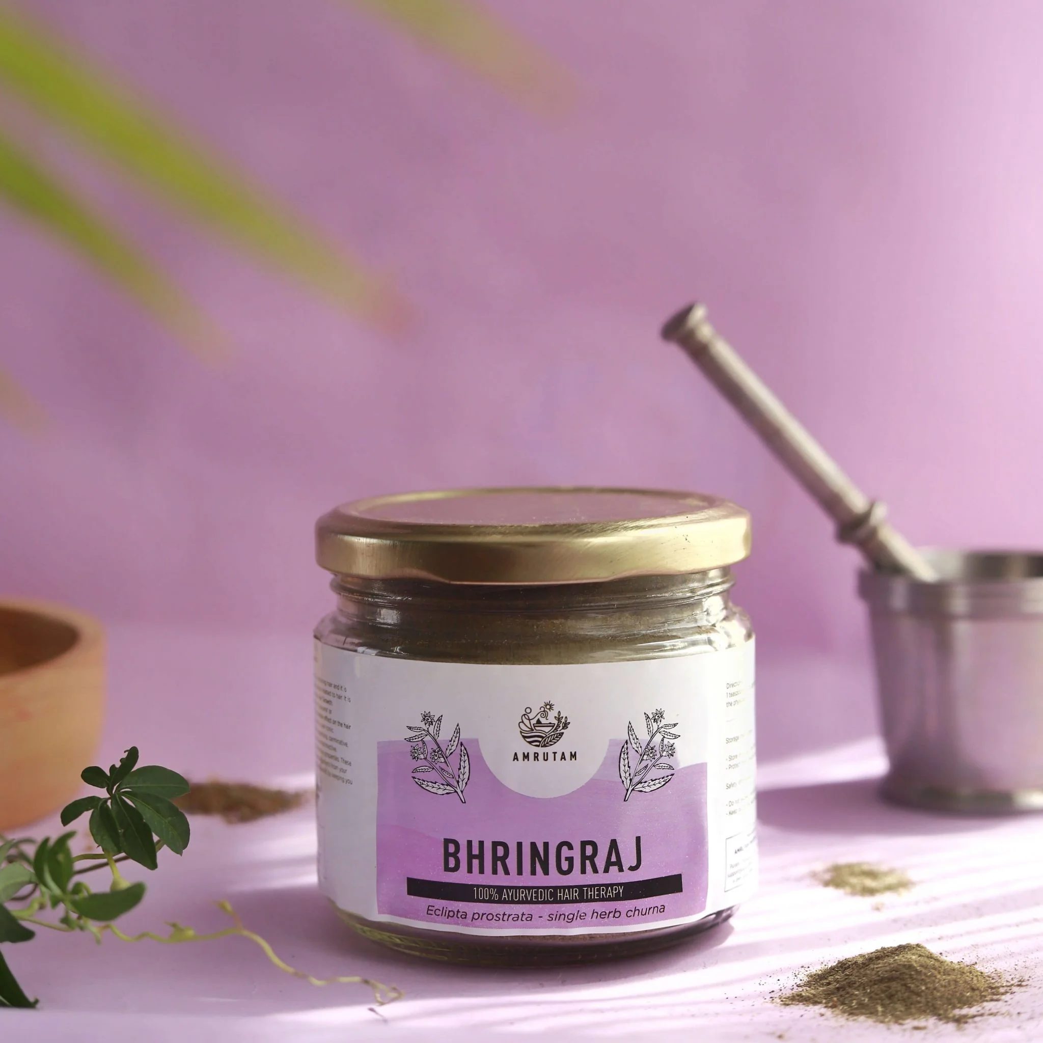 Amrutam Bhringraj Churna | Ayurvedic Powder For Hair Therapy