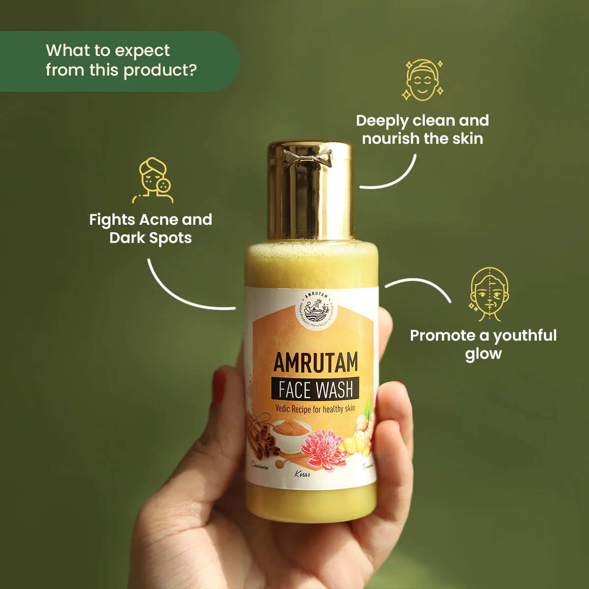 Amrutam Face Wash | Vedic Recipe for Healthy Skin - Image 2