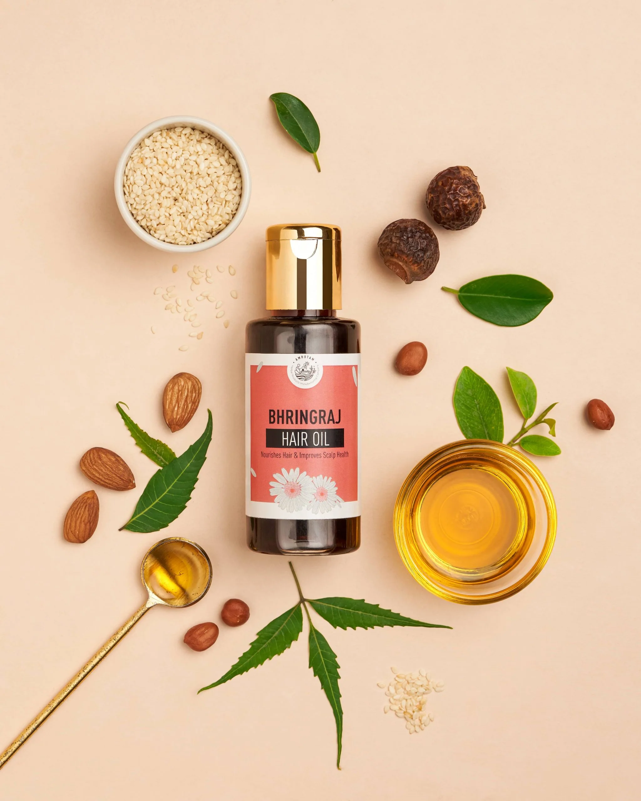 Amrutam Bhringraj Hair Oil | Nourishes Hair & Improves Scalp Health