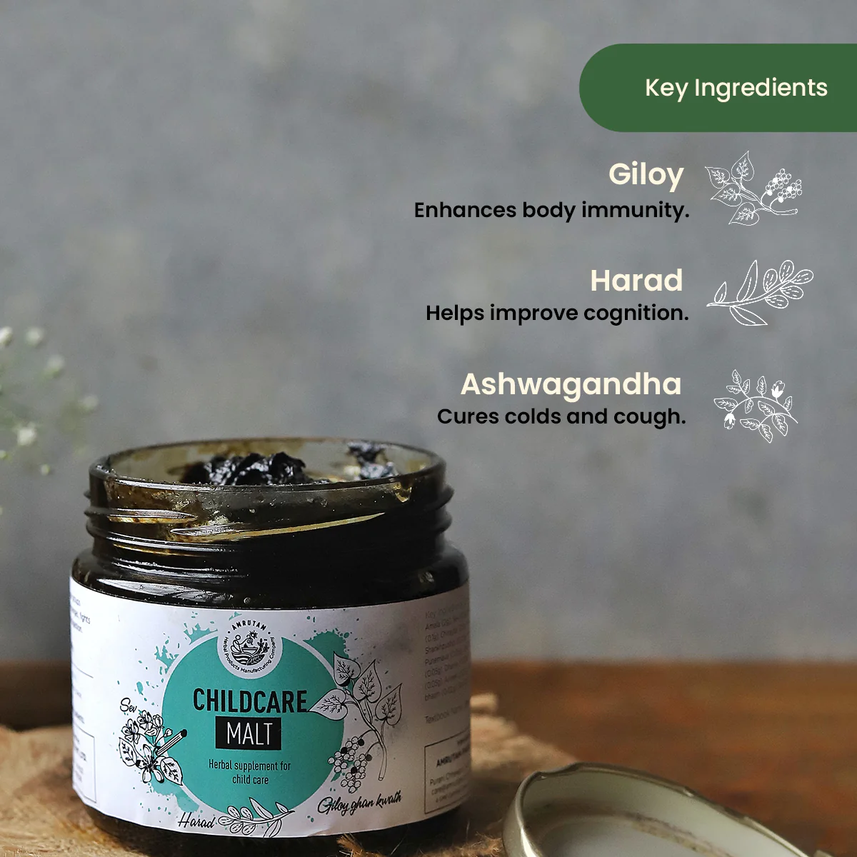 Amrutam Child Care Malt | Herbal Supplement for Child Care - Image 3