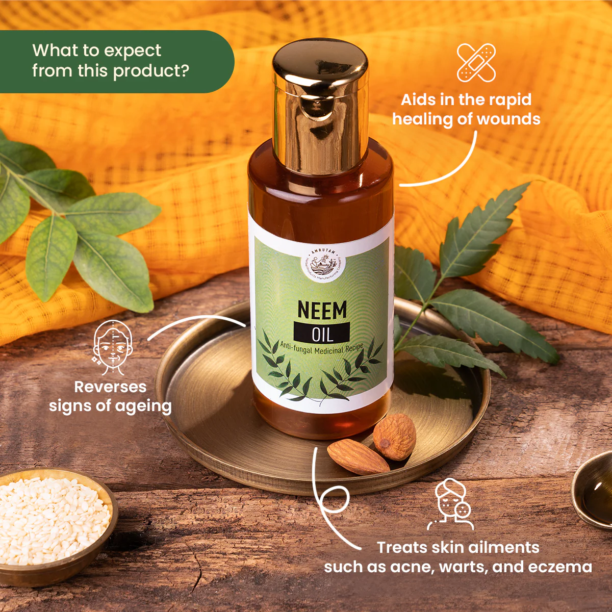 Amrutam Neem Oil | Anti Fungal Medicinal Recipe - Image 2