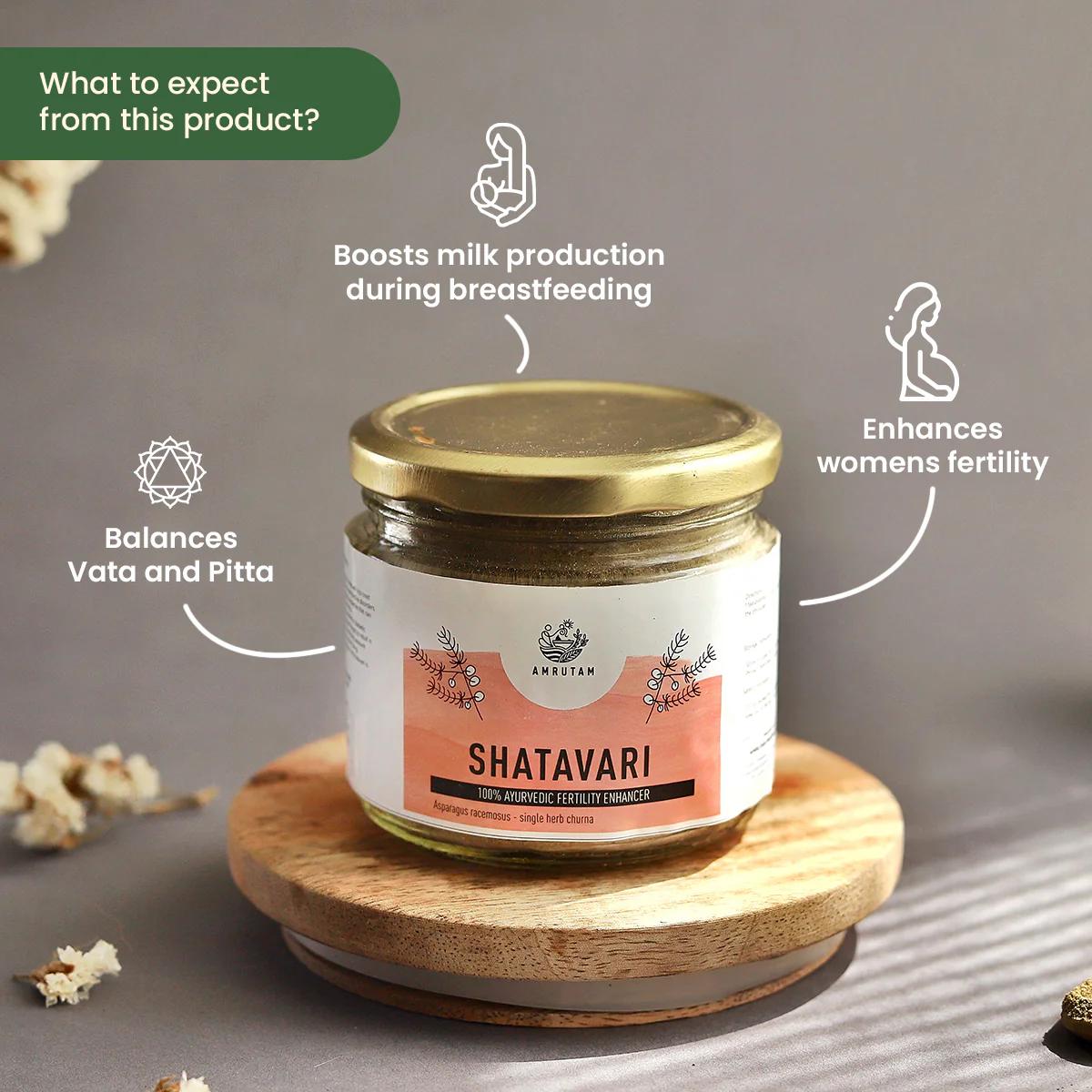 Amrutam Shatavari Churna | Ayurvedic Fertility Enhancer - Image 2